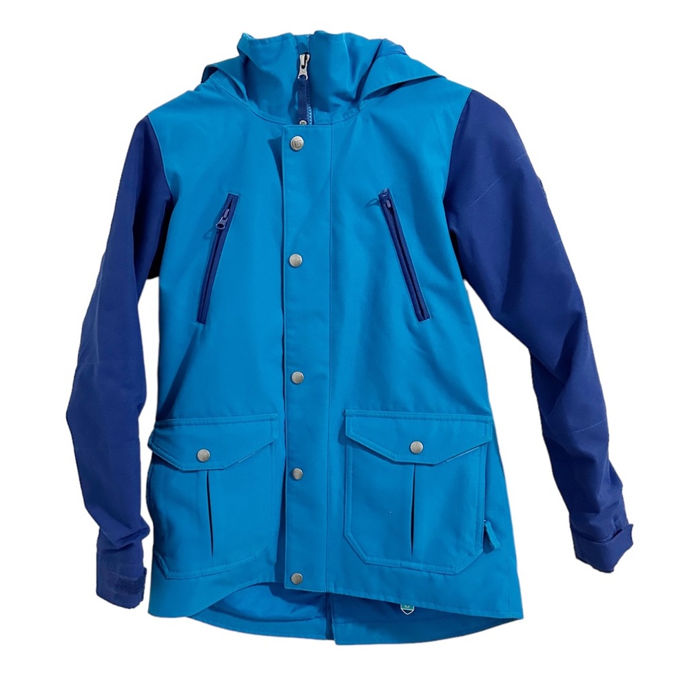 BURTON Child’s Color Block Winter Coat in Bright Blue and Indigo w/ hood